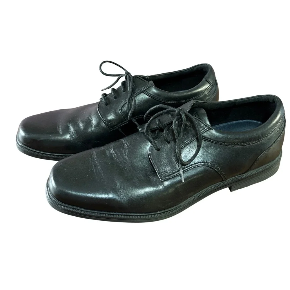 Rockport truTECH Oxfords Mens 12 Black Excellent‎ Leather Dress Shoes CI3077